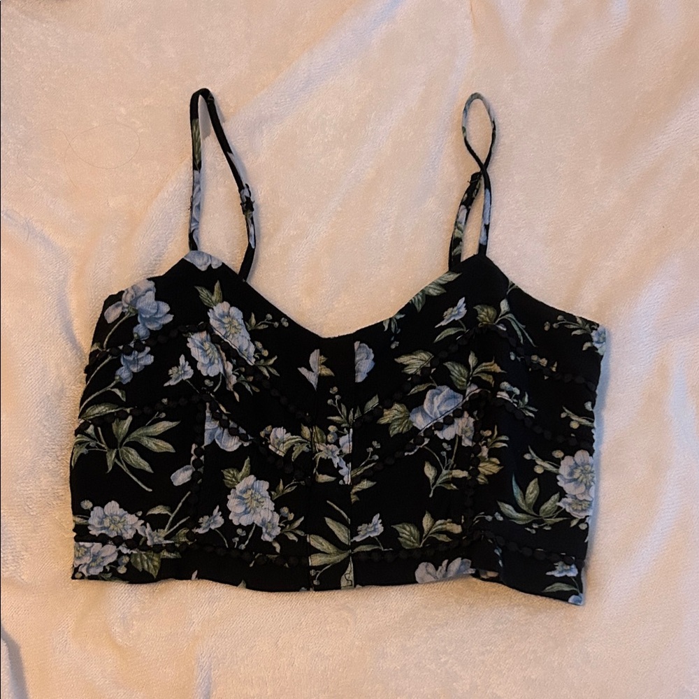 American Eagle Outfitters Black Floral Camisole
